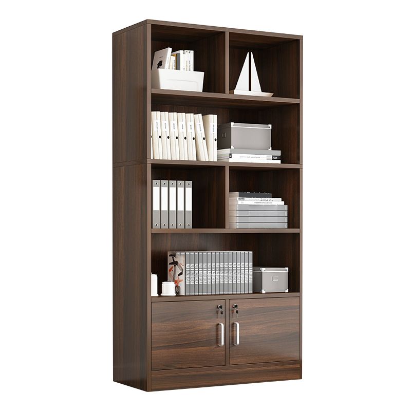 Modern Style Manufactured Wood Bookcase Closed Back Bookshelf for Living Room