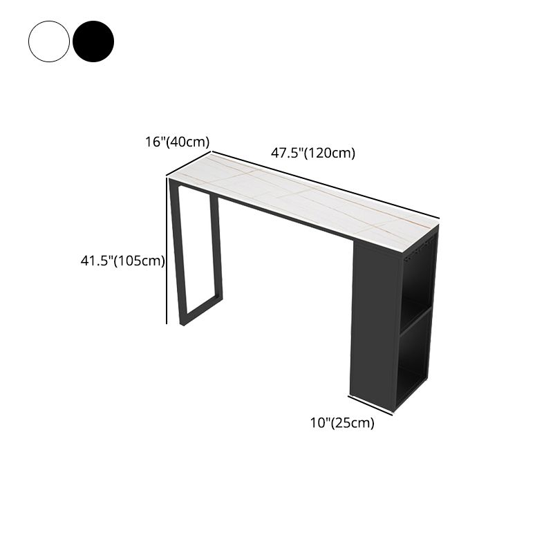 Industrial Rectangle Sintered Stone Table Bar Counter Table for Home Clearhalo 'Bar Furniture' 'Bar Tables' 'bar_tables' 'furn' 'furn_bar_tables' 'Furniture' 'furniture_bar_tables' 'Kitchen & Dining Furniture' 1200x1200_49a8e30b-c730-480a-806a-b4403f2da3b5