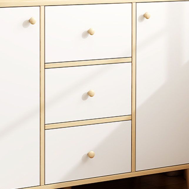 Modern Style Sideboard Wooden Dining Server with Drawers and Doors