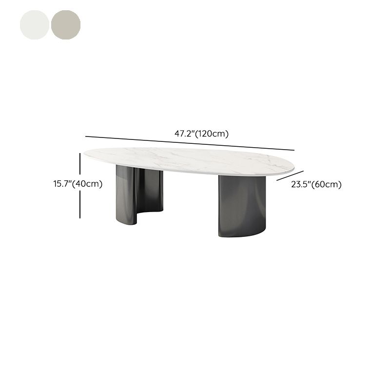 Table basse Glam de 15 po de hauteur, table de cocktail blanche simple en ardoise