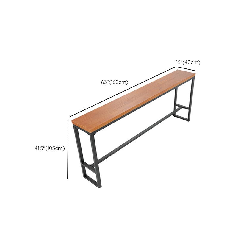 Modern Metal Base Bar Table Black Iron Solid Wood Patio Bar Table Clearhalo 'Bar Furniture' 'Bar Tables' 'bar_tables' 'furn' 'furn_bar_tables' 'Furniture' 'Kitchen & Dining Furniture' 1200x1200_49abdf27-bef0-43b5-bd76-4232bd936816