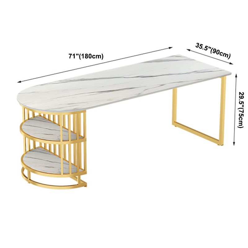 Contemporary Dining Table Sintered Stone Dining Table with Gold Double Pedestal Clearhalo ' dining_table' 'Dining Tables & Seating' 'Dining Tables' 'furn' 'furn_dining_table' 'Furniture' 'furniture_dining_table' 'Kitchen & Dining Furniture' 'kitchen&dining_furn' 'kitchen' 'kitchen_dining_table' 1200x1200_49add351-a9e7-4445-8f37-da79c7c7987e