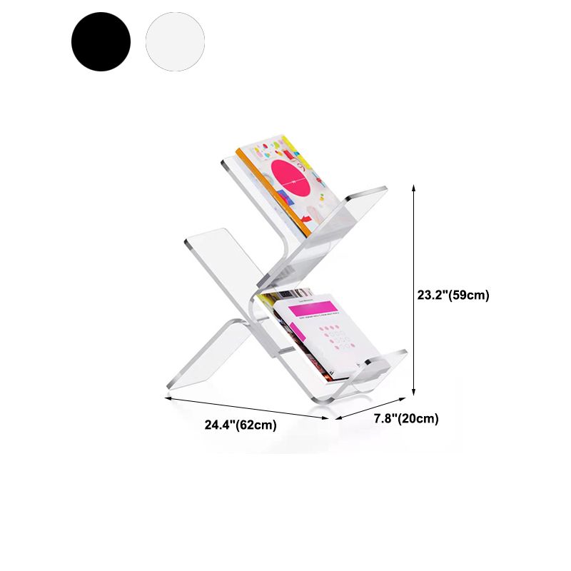 アクリル7.9 "ワイドブックシェルフモダンなオープンバックブックケースのスタディルーム