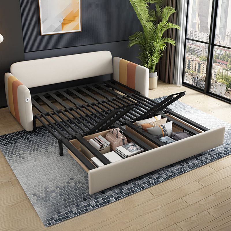 フェイクレザーソファ染色抵抗性縫製枕バックソファベッドライトブラウン