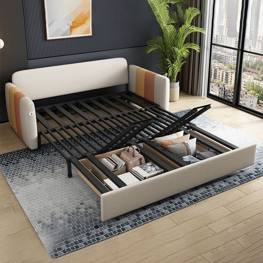 Divano di divano a pelo cucito di divano in pelle finta in chiaro a marrone chiaro