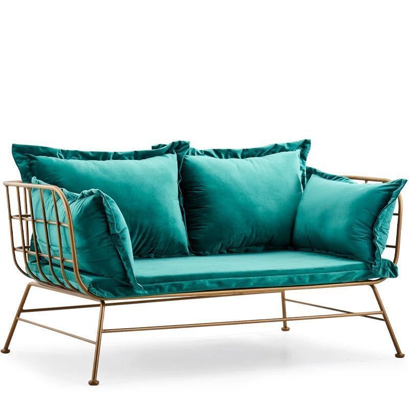 Golden Frame Velvet Loveet con braccio top per cuscino per appartamento