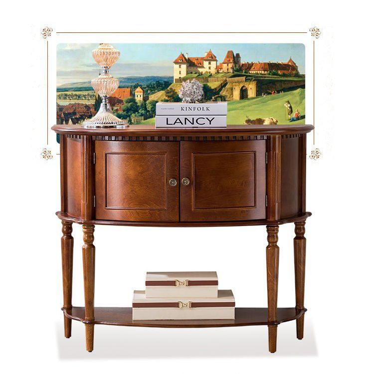 Mid-Century Modern Wooden End Table Half Moon Accent Table for Hall Clearhalo 'Console Tables' 'console_tables' 'Entry & Mudroom Furniture' 'furn' 'furn_console_tables' 'Furniture' 1200x1200_49af28c5-9904-4527-8038-d64c2bdbe522