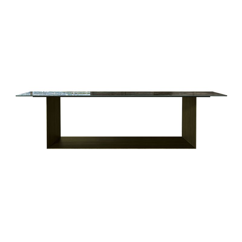 Rectangle Traditional Luxury Dining Table Green Sintered Stone Table with Trestle Base Clearhalo ' dining_table' 'Dining Tables & Seating' 'Dining Tables' 'furn' 'furn_dining_table' 'Furniture' 'furniture_dining_table' 'Kitchen & Dining Furniture' 'kitchen&dining_furn' 'kitchen' 'kitchen_dining_table' 1200x1200_49afbfe9-f58d-4d96-acdd-28576ffdbf9a