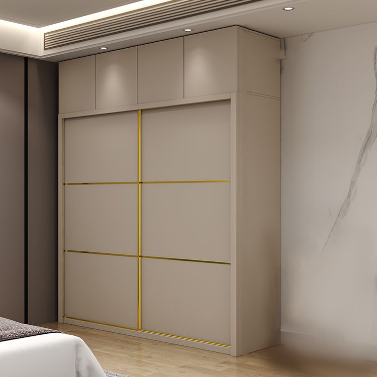 Contemporary Style Wardrobe Wooden Bedroom Wardrobe Closet with Clothes Rail Clearhalo 'Armoires & Wardrobes' 'armoires_wardrobes' 'Bedroom Furniture' 'furn' 'furn_armoires_wardrobes' 'Furniture' 1200x1200_49afd7ce-ef6c-4976-aadf-2d650b2f21db