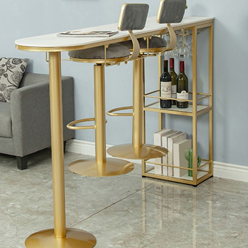 Modern Free Form Bar Dining Table Metal and Stone Bar Table for Living Room Clearhalo 'Bar Furniture' 'Bar Tables' 'bar_tables' 'furn' 'furn_bar_tables' 'Furniture' 'Kitchen & Dining Furniture' 1200x1200_49b101e6-43f4-4122-826c-f17928cb3653