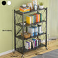 Industrial Open Etagere Bookshelf Steel Bookshelf with Caster Wheels Clearhalo 'Bookcases' 'Furniture' 'furniture_bookcases' 'kitchen' 'kitchen_bookcases' 'Living Room Furniture' 'Office Furniture' 1200x1200_49b146d6-2ccf-45b3-8ef0-594312e96744