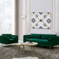 タキシードアームソファモダンスタイルの緑のベルベットソファが金属脚