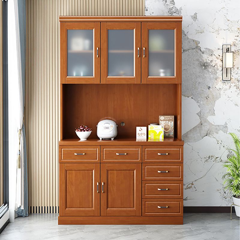 Mid-Century Cabinet 6 - Drawer 3 Shelves Solid Wood Bar Pulls Accent Cabinet