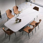 Modern Pedestal Casual Dining Table Stone and Metal Dining Room Kitchen Table Clearhalo 'Dining Tables & Seating' 'Dining Tables' 'dining_table' 'furn' 'furn_dining_table' 'Furniture' 'furniture_dining_table' 'Kitchen & Dining Furniture' 'kitchen' 'kitchen_dining_table' 1200x1200_49b2edc2-812e-4343-b84f-2a42d4ac413b