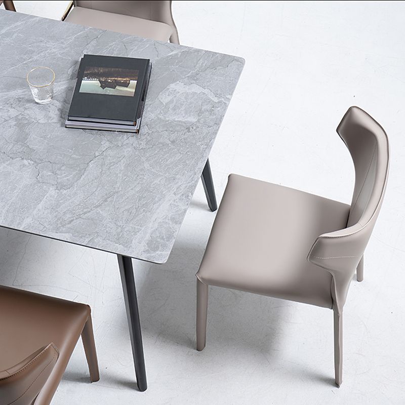 Modern Style Wingback Dining Chairs Faux Leather Home Side Chair Clearhalo 'Dining Chairs' 'Dining Tables & Seating' 'dining_chair' 'furn' 'furn_dining_chair' 'Furniture' 'Kitchen & Dining Furniture' 1200x1200_49b42945-5fee-4738-b4e8-0e0ce92ca4e6