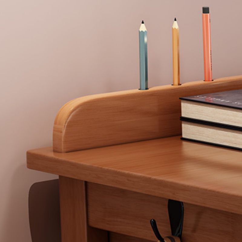 2 laden schrijven bureau rechthoekig gevormde kantoorbureau in wit/natuurlijk/bruin