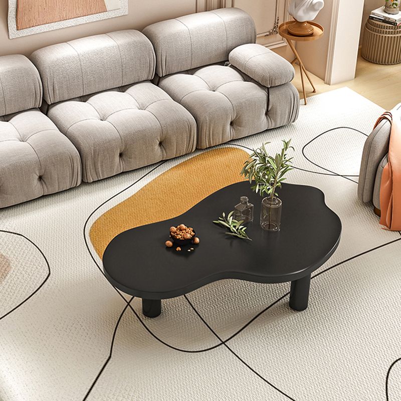 Legno moderno 3 gambe tavolo da cocktail in forma libera da caffè - bianco