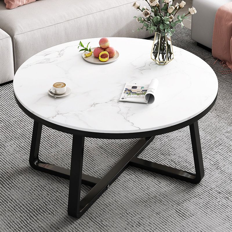 Stone Geometric Contemporary Coffee Table Cross Legs Coffee Table Clearhalo 'Coffee & Accent Tables' 'Coffee Tables' 'coffee_tables' 'furn' 'furn_coffee_tables' 'Furniture' 'Living Room Furniture' 1200x1200_49b88f6d-baa4-4e71-95b4-4eb1a8497e54