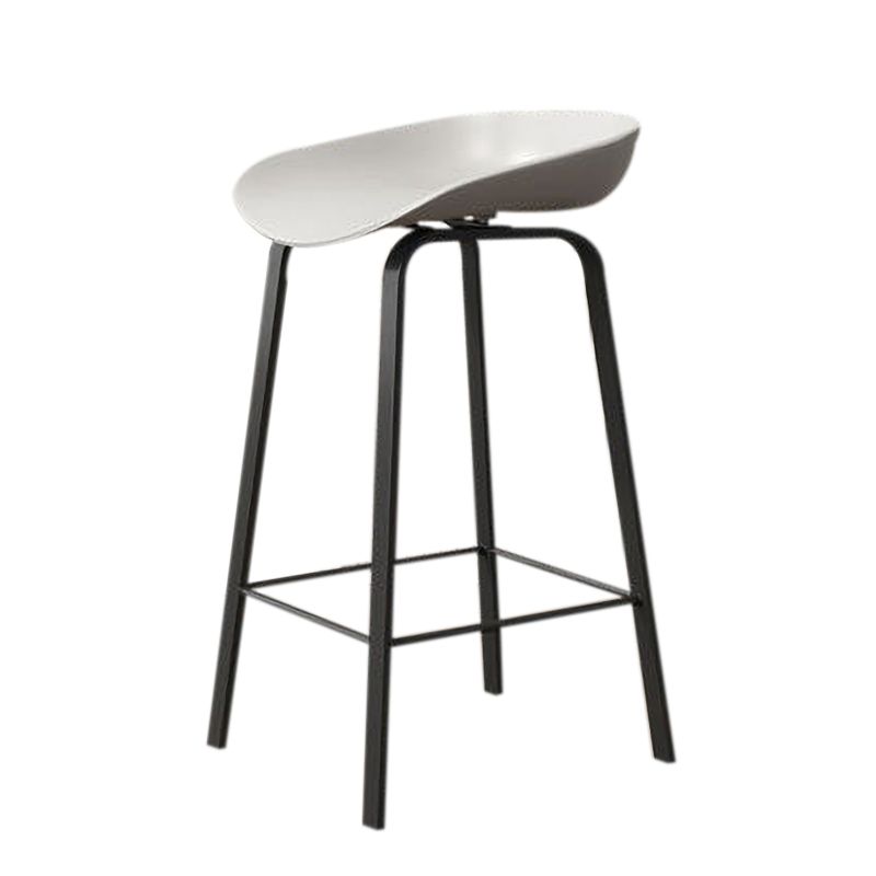 Nordic Design Bucket Low Back Stools for Home Plastic Counter Stool with Metal Legs Clearhalo 'Bar Furniture' 'Bar Stools' 'bar_stools' 'furn' 'furn_bar_stools' 'Furniture' 'furniture_bar_stools' 'Kitchen & Dining Furniture' 1200x1200_49b9b9ab-54e9-4265-be02-70cc597378c2