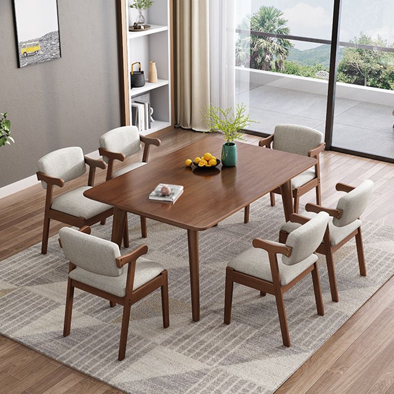 Rubberwood 4 Legs Dining Table Modern Style Rectangle Solid Wood Table for Home Clearhalo ' dining_table' 'Dining Tables & Seating' 'Dining Tables' 'furn' 'furn_dining_table' 'Furniture' 'furniture_dining_table' 'Kitchen & Dining Furniture' 'kitchen&dining_furn' 'kitchen' 'kitchen_dining_table' 1200x1200_49ba0844-6029-4133-a636-ca85658558cd