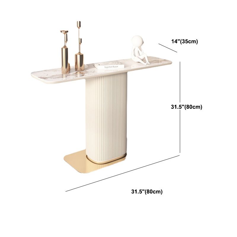 Tabella della console contemporanea da 13 "W del divano di divano della console rettangolare in pietra bianca
