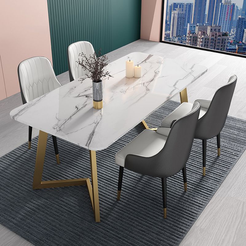 Nordic 1/2/5 Pieces Dining Set Rectangle Stone Dining Table for Kitchen Clearhalo 'Dining Room Sets' 'Dining Tables & Seating' 'dining_room_set' 'furn' 'furn_dining_room_set' 'Furniture' 'Kitchen & Dining Furniture' 1200x1200_49bb7aaa-e5a2-4493-84cc-df489135af6a