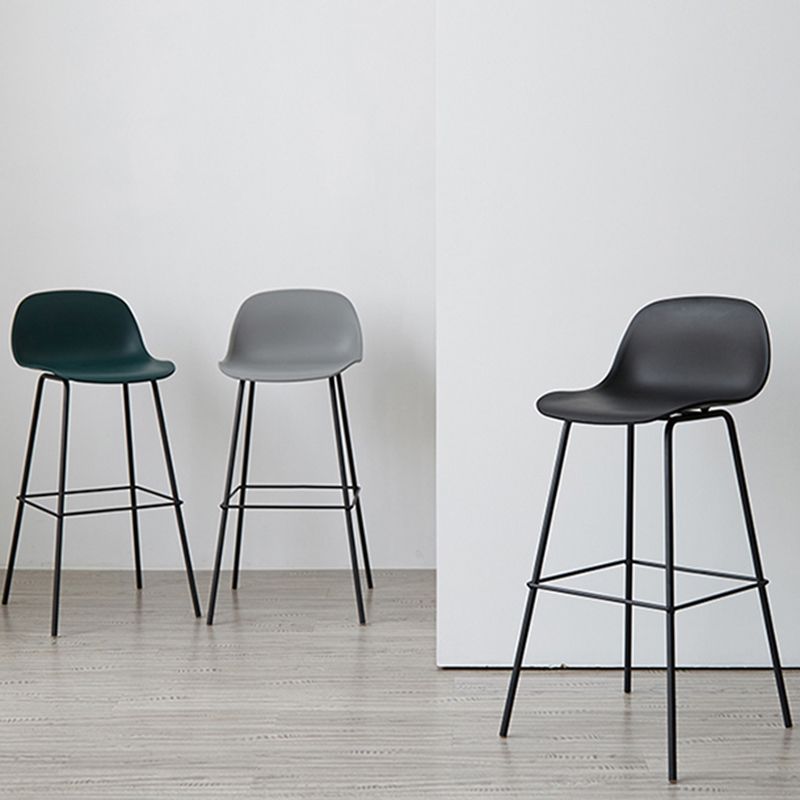 Scandinavian Reception Low Back Stool Matte Finish Plastic Barstool Clearhalo 'Bar Furniture' 'Bar Stools' 'bar_stools' 'furn' 'furn_bar_stools' 'Furniture' 'furniture_bar_stools' 'Kitchen & Dining Furniture' 1200x1200_49bbb992-378c-4314-af9a-05a9ab202b6e