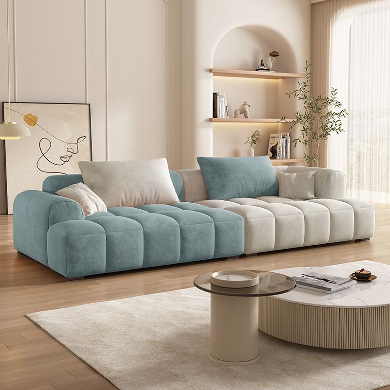 Loveseat de la sala de estar contemporáneo de la franela con almohadas