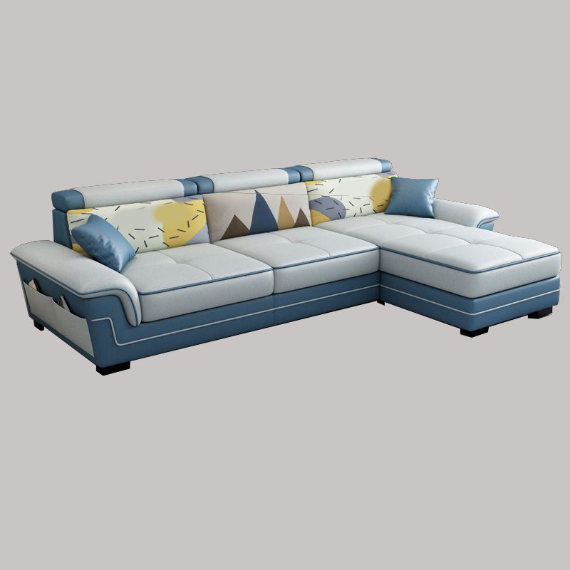 82.68" W √ó 57.09" D √ó 35.43" H High Back Pillow Top Arm Sectional with Slipcovere Clearhalo 'furn' 'furn_sectionals' 'Furniture' 'furniture_sectionals' 'kitchen' 'kitchen_sectionals' 'Living Room Furniture' 'Sectionals' 1200x1200_49be3529-921b-49fb-b65d-7ce5a6f8539b