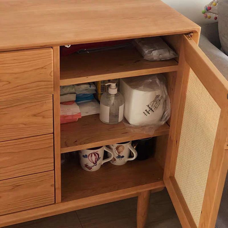 Modern Accent Cabinet Solid Wood With Doors 4 - Drawer Rectangle Cabinet Clearhalo 'Cabinets & Chests' 'cabinets_chests' 'furn' 'furn_cabinets_chests' 'Furniture' 'Living Room Furniture' 1200x1200_49be6acc-d91f-40e6-8dad-a897fc12d753