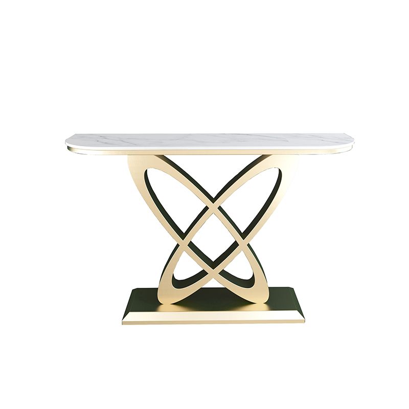 Pedestal Glam Slate Rectangle Scratch Resistant Console Table Clearhalo 'Console Tables' 'console_tables' 'Entry & Mudroom Furniture' 'furn' 'furn_console_tables' 'Furniture' 1200x1200_49bf50e2-22e3-40f3-a554-68a7eceb00cc