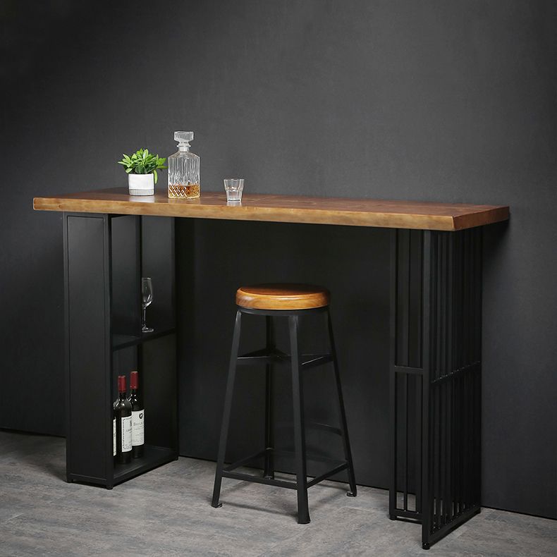 Indoor Glam Pub Set Natural 1/2/3 Pieces Wood and Metal Pub Table Set with Storage Clearhalo 'Bar Furniture' 'furn' 'furn_home_bar_bar_sets' 'Furniture' 'Home Bars & Bar Sets' 'home_bar_bar_sets' 'Kitchen & Dining Furniture' 1200x1200_49c0031f-ccd4-4942-9f16-86d2f811fd45