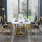 Glam Dining Faux Marble Table Rectangle Table with Metal Legs for Kitchen Clearhalo 'Dining Tables & Seating' 'Dining Tables' 'dining_table' 'furn' 'furn_dining_table' 'Furniture' 'Kitchen & Dining Furniture' 1200x1200_49c3a397-917d-4d55-8cd6-89d8fd266fa7