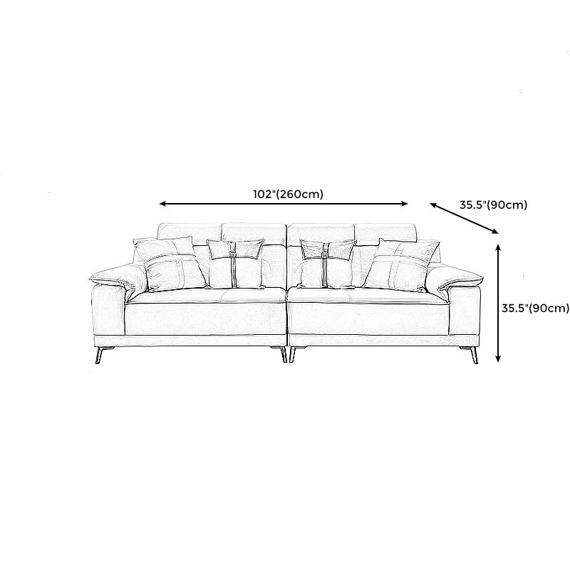 Stain-Resistant Faux Leather Pillow Top Arm Sofa/Sectional for Living Room Clearhalo 'furn' 'furn_sectionals' 'Furniture' 'furniture_sectionals' 'kitchen' 'kitchen_sectionals' 'Living Room Furniture' 'Sectionals' 1200x1200_49c3cb8e-accb-4e96-8d44-045b30c3d4ec