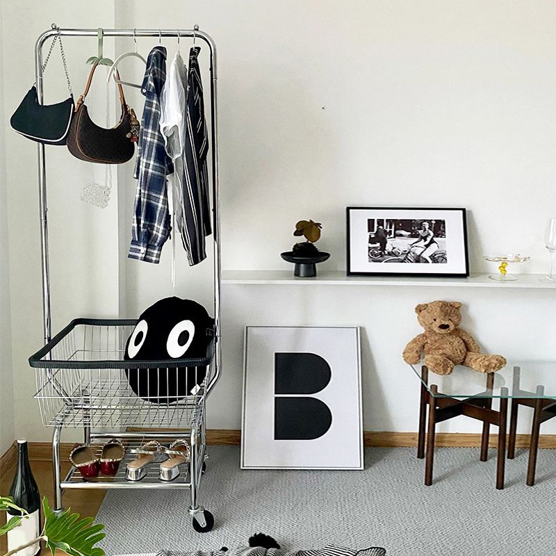 Kleiderschrank im zeitgenössischen Stil offener Kleiderschrank mit Rädern für Zuhause