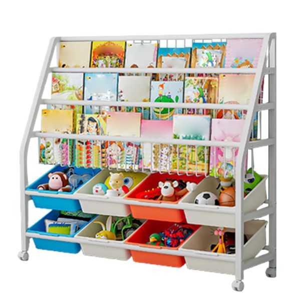 11.81"W Bookshelf Contemporary Style Bookcase for Home Study Room with Casters Clearhalo 'Bookcases' 'furn' 'furn_bookcases' 'Furniture' 'Office Furniture' 1200x1200_49c68c1d-b009-4f36-af36-010756cb5e82