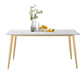 Rectangle Golden Base Dining Table Glam Stone 4 Legs Dining Table Clearhalo 'Dining Tables & Seating' 'Dining Tables' 'dining_table' 'furn' 'furn_dining_table' 'Furniture' 'Kitchen & Dining Furniture' 1200x1200_49c90c1d-dac6-40d7-8cd6-1efe937608da