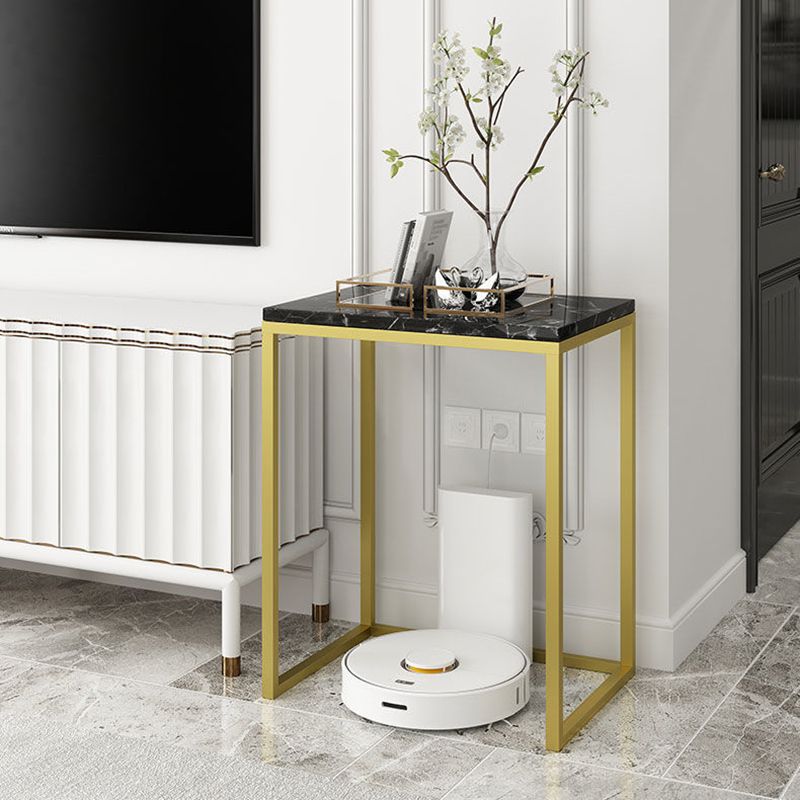 Frame Base Design Cocktail Table Slate Desktop Rectangular Coffee Table with Metal Base Clearhalo 'Coffee & Accent Tables' 'End & Side Tables' 'end_side_tables' 'furn' 'furn_end_side_tables' 'Furniture' 'Living Room Furniture' 1200x1200_49c9a9e5-01a3-49d1-87ef-cf7305d8c180