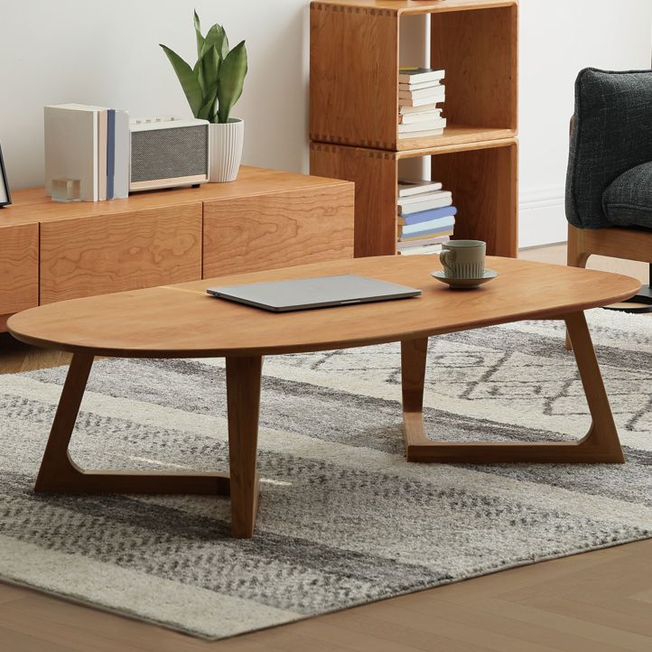 Ash Wood 2 gambe tavolino da caffè ellittico 2 tavolo da cocktail nidificante