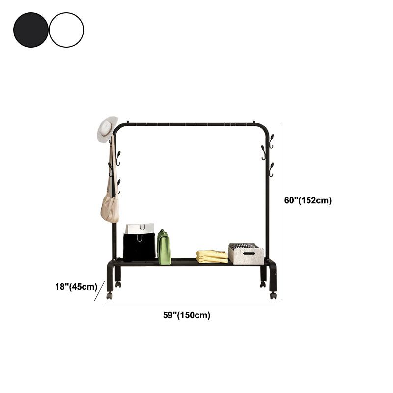 Estante moderno de estante metálico de los ganchos independientes de la rejilla del diseño con estantes