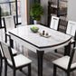 Kitchen Dinner Table Dining Room Stone Drop-Leaf Dining Table Clearhalo 'Dining Tables & Seating' 'Dining Tables' 'dining_table' 'furn' 'furn_dining_table' 'Furniture' 'Kitchen & Dining Furniture' 1200x1200_49cae805-98c9-4beb-bb7f-f90c717ef642