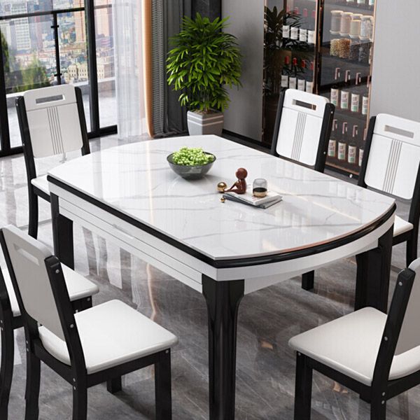 Kitchen Dinner Table Dining Room Stone Drop-Leaf Dining Table Clearhalo 'Dining Tables & Seating' 'Dining Tables' 'dining_table' 'furn' 'furn_dining_table' 'Furniture' 'Kitchen & Dining Furniture' 1200x1200_49cae805-98c9-4beb-bb7f-f90c717ef642