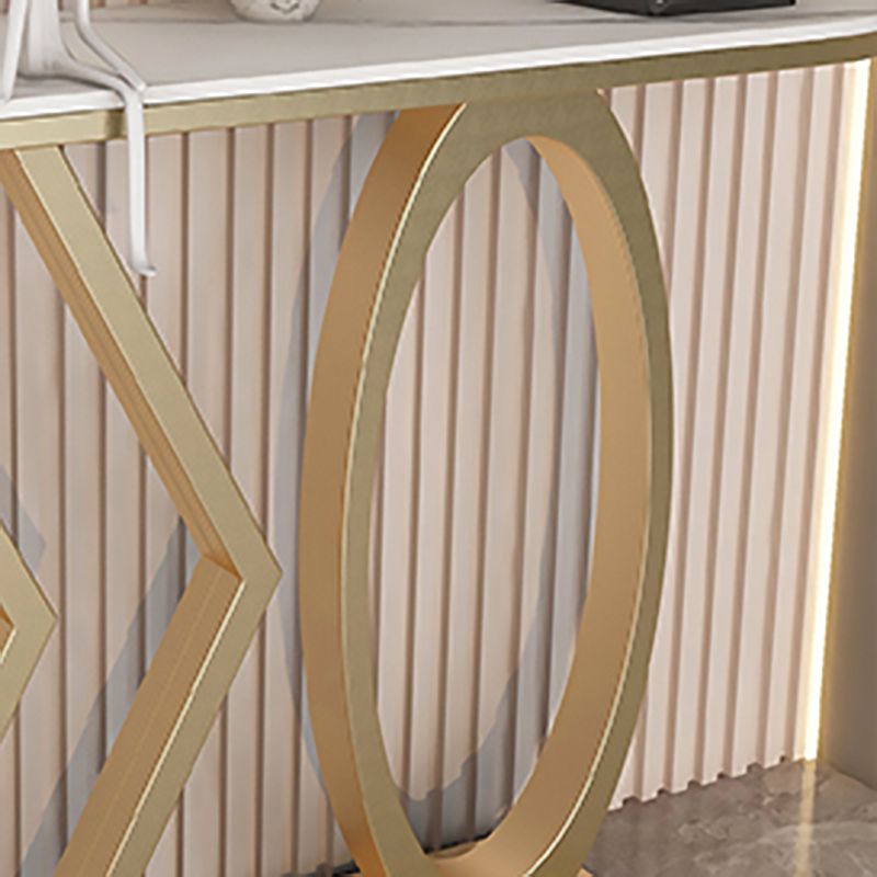 Tabella della console di metallo e pietra moderna da 31 pollici console di divano alto