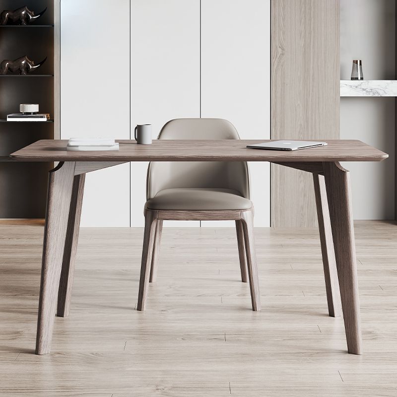 Rectangle Casual Dining Table Brown Tone Fixed Table with Ashwood Solid Wood Clearhalo ' dining_table' 'Dining Tables & Seating' 'Dining Tables' 'furn' 'furn_dining_table' 'Furniture' 'furniture_dining_table' 'Kitchen & Dining Furniture' 'kitchen&dining_furn' 'kitchen' 'kitchen_dining_table' 1200x1200_49cb4e15-f00a-4841-a7f9-d5fd624e6633