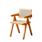 Traditional Dining Arm Chair Rattan Oak Solid Wood Dining Chair