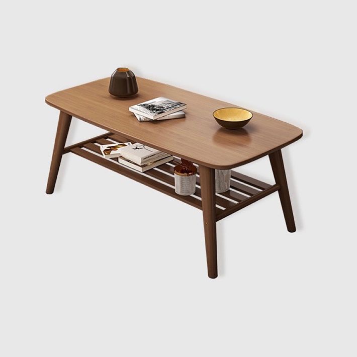 Modern Bamboo Wood/walnut Ribbon Storage Space Rectangular Coffee Table Clearhalo 'Coffee & Accent Tables' 'Coffee Tables' 'coffee_tables' 'furn' 'furn_coffee_tables' 'Furniture' 'furniture_coffee_tables' 'Living Room Furniture' 1200x1200_49ccf89f-1ee3-46d0-a71e-ec203e0694ab