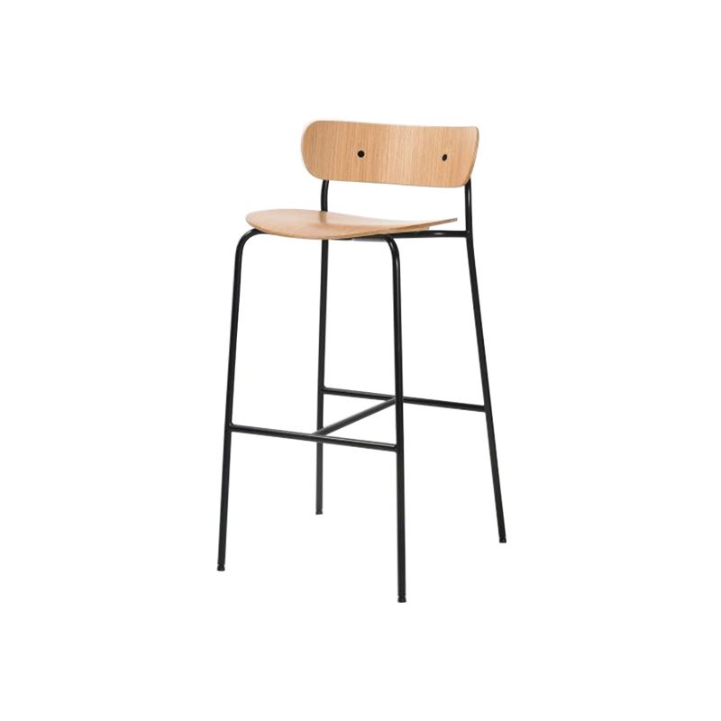 Industrial Black Counter Stool Iron Wooden Bar Bristol Stool with Low Back 1 Piece Clearhalo 'Bar Furniture' 'Bar Stools' 'bar_stools' 'furniture_bar_stools' 'Kitchen & Dining Furniture' 'kitchen&dining_furn' 'kitchen' 'kitchen_furn' Furniture' 1200x1200_49cdebac-17bc-4e87-ad76-5d8acae2b772