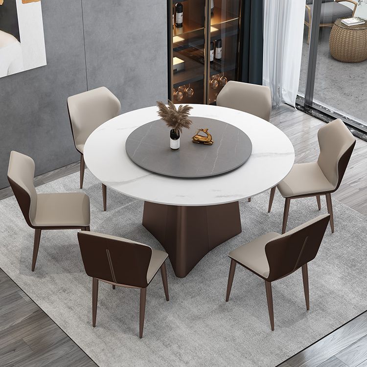 Round Pedestal Base Furniture Luxury Style Stone Dining Room Collection Without Turntable Clearhalo ' dining_table' 'Dining Tables & Seating' 'Dining Tables' 'furn' 'furn_dining_table' 'Furniture' 'furniture_dining_table' 'Kitchen & Dining Furniture' 'kitchen&dining_furn' 'kitchen' 'kitchen_dining_table' 1200x1200_49cef695-a40f-4c4c-a57d-1083c5b0a84e
