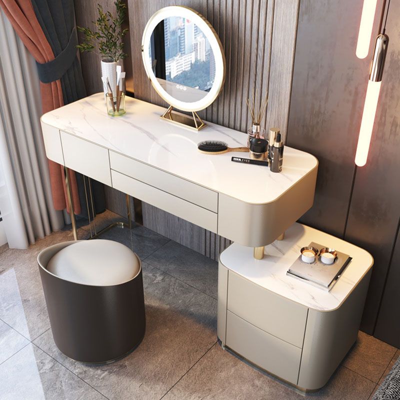 Desca di vanità bianca glam con 5 cassetti di stoccaggio da 16.14 "