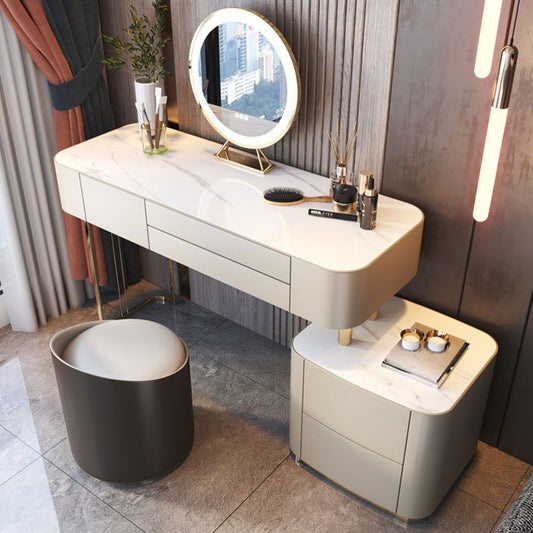Desca di vanità bianca glam con 5 cassetti di stoccaggio da 16.14 "